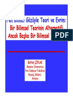 Bir Bilimsel Teorinin Alternatifi Ancak Ba Ş Ka Bir Bilimsel Teoridir!