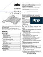 Uputstvo Za Panasonic KX-TS580FX