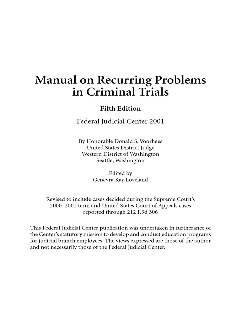 Recurring Problems in Criminal Trial PDF Batson V. Kentucky