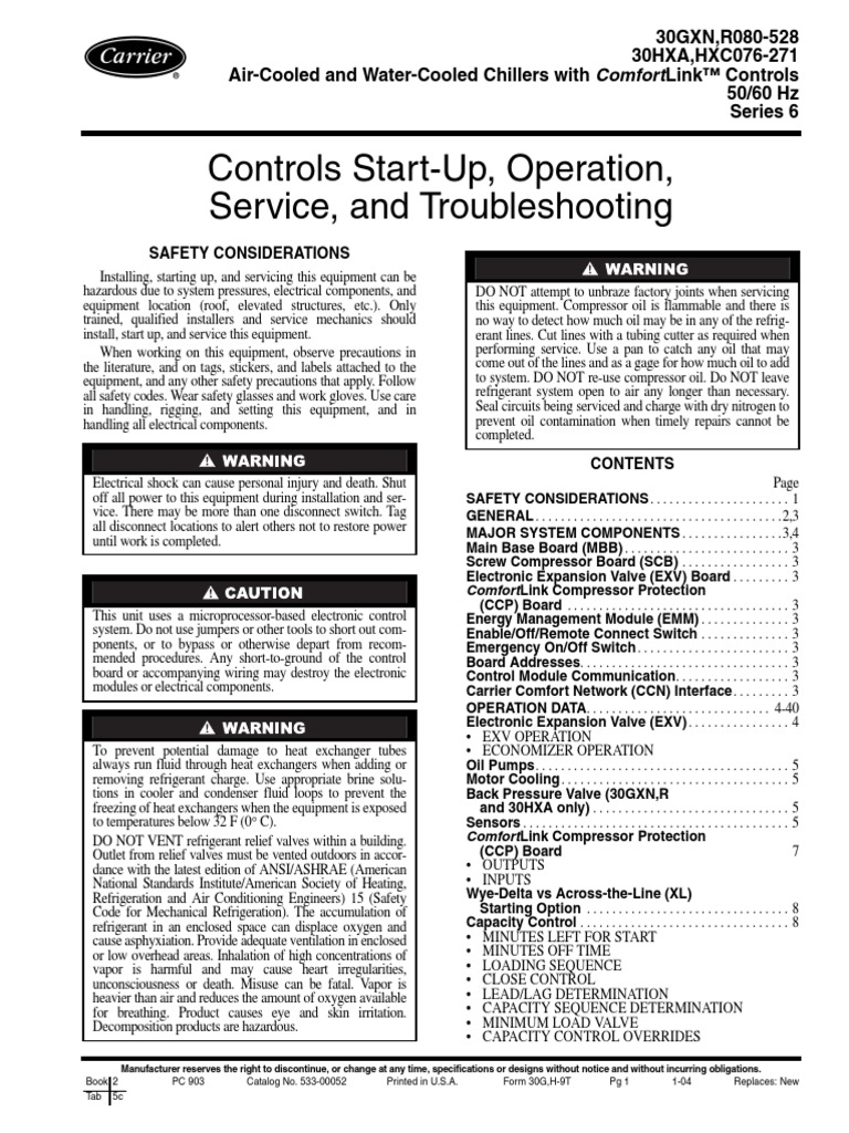 Carrier Manual Confort Link | Gas Compressor | Pressure