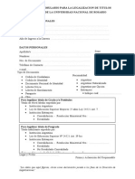 Formulario para La Legalizacion de Titulos Unr