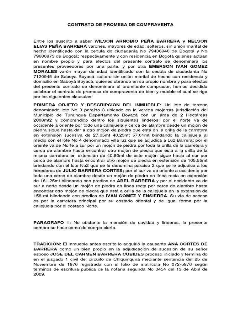 Contrato de Promesa de Compraventa | PDF | Justicia | Crimen y violencia