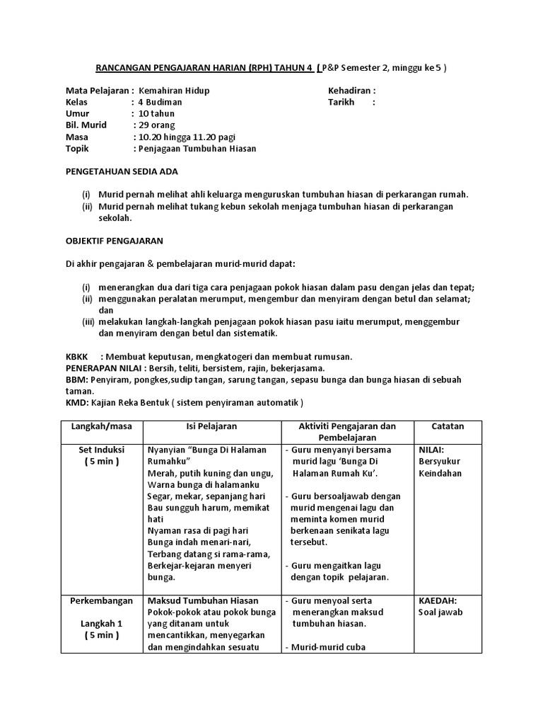 Rph Penjagaan Tanaman Hiasan Pdf
