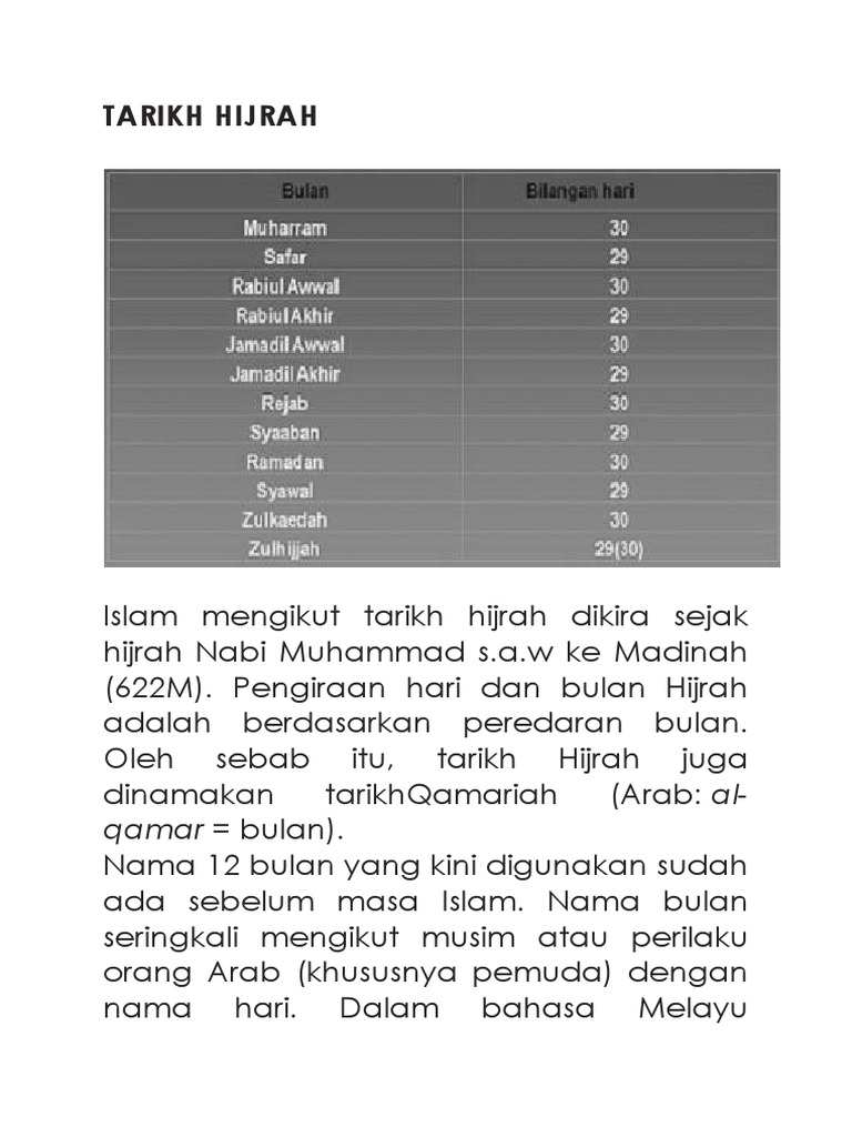 Tarikh Hijrah Pdf