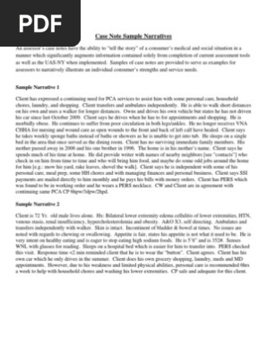 Narratives Case Notes Pdf Cerebral Palsy Dementia