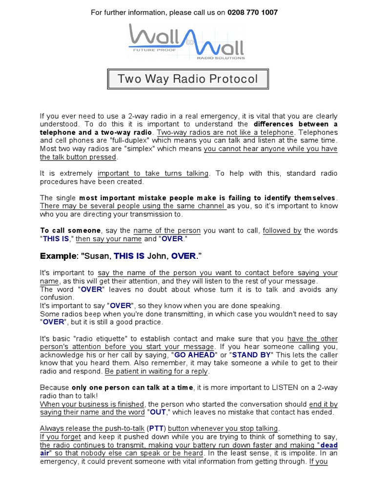 Two Way Radio Protocol Radio Wireless