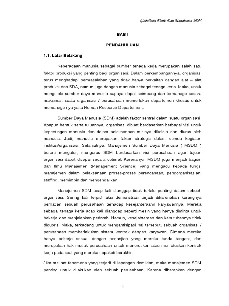 Sifat Manajemen Sumber Daya Manusia