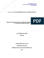 Manual Para Identificacion y Manejo de Eventos Adversos en El Consultorio Odontologico