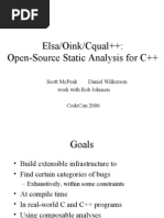 Elsa/Oink/Cqual++: Open-Source Static Analysis For C++