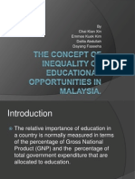 The Concept of Inequality of Educational Opportunities in Malaysia