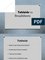 Tabloids Vs Broadsheets