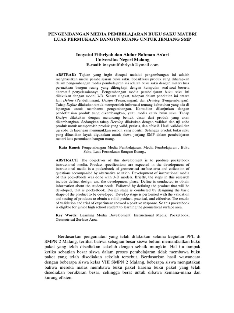 jurnal tentang buku saku