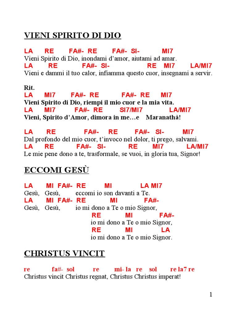 Testi e Accordi sacro