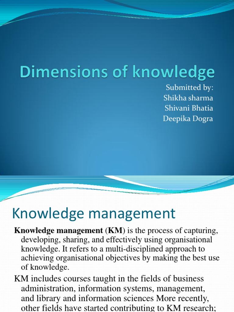 Four Dimensions of Knowledge Management | PDF | Knowledge Management ...
