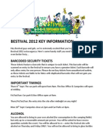 Bestival 2012 Key Information: Barcoded Security Tickets