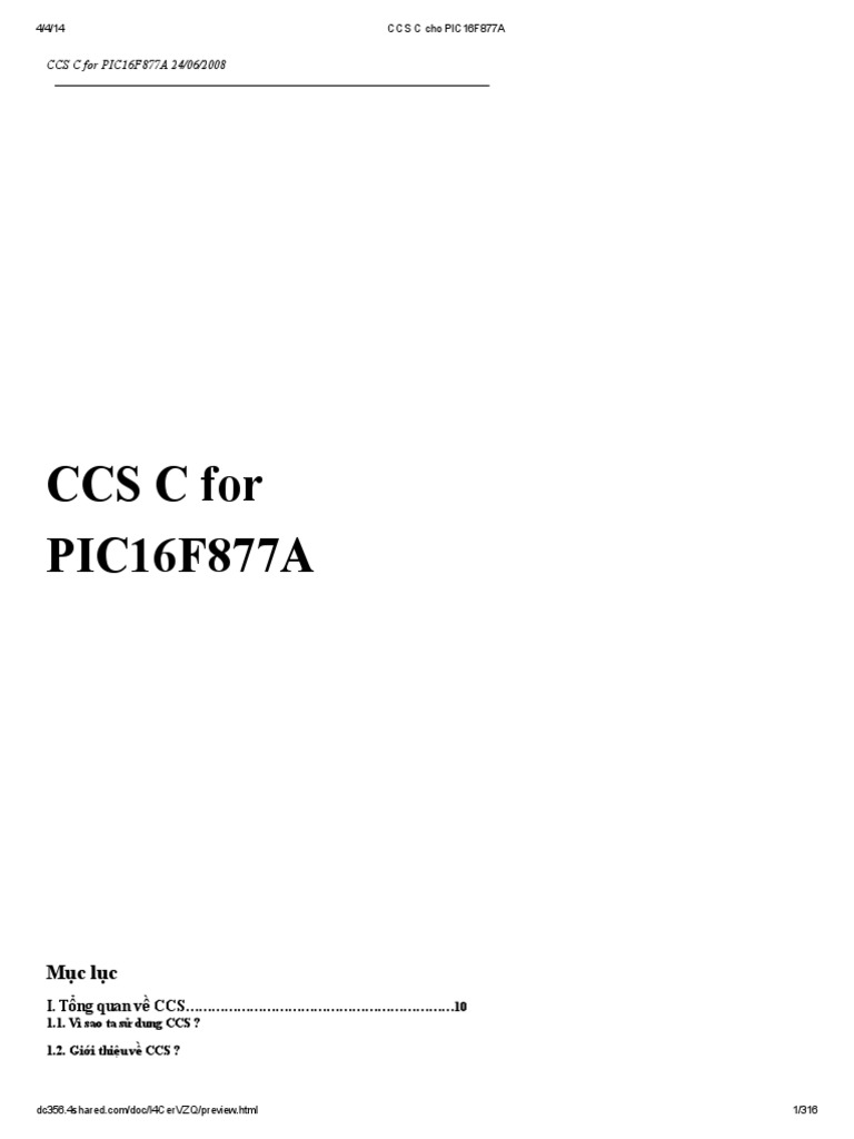 Ccs C Cho Pic16f877a | PDF