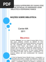NOÇÕES DE BIBLIOTECA