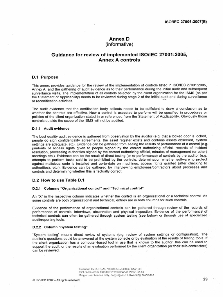 ISO 27006 Annex D | PDF
