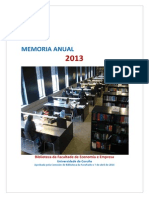Memoria Biblioteca Economía e Empresa 2013