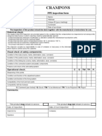 Crampons: PPE Inspection Form