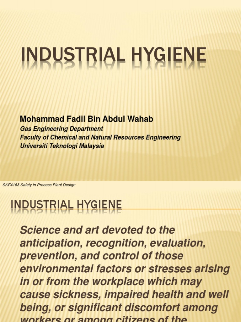 Industrial Hygiene PDF Occupational Hygiene Ventilation