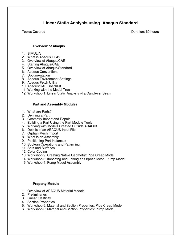 Linear Static Analysis with Abaqus FEA | PDF | Areas Of Computer ...