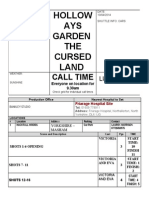 Call Sheet 10:04:14 - Yorkshire Shoot 1 - Cursed Land