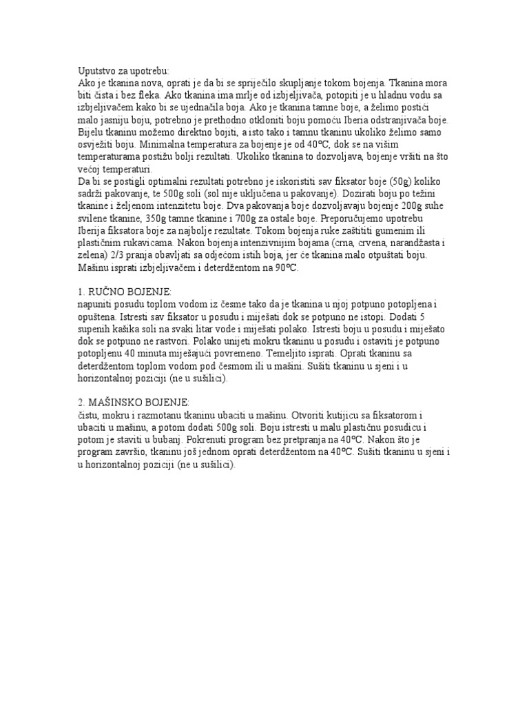 Uputstvo Za Upotrebu PDF