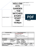 Call Sheet - Witches Story 14:04:14