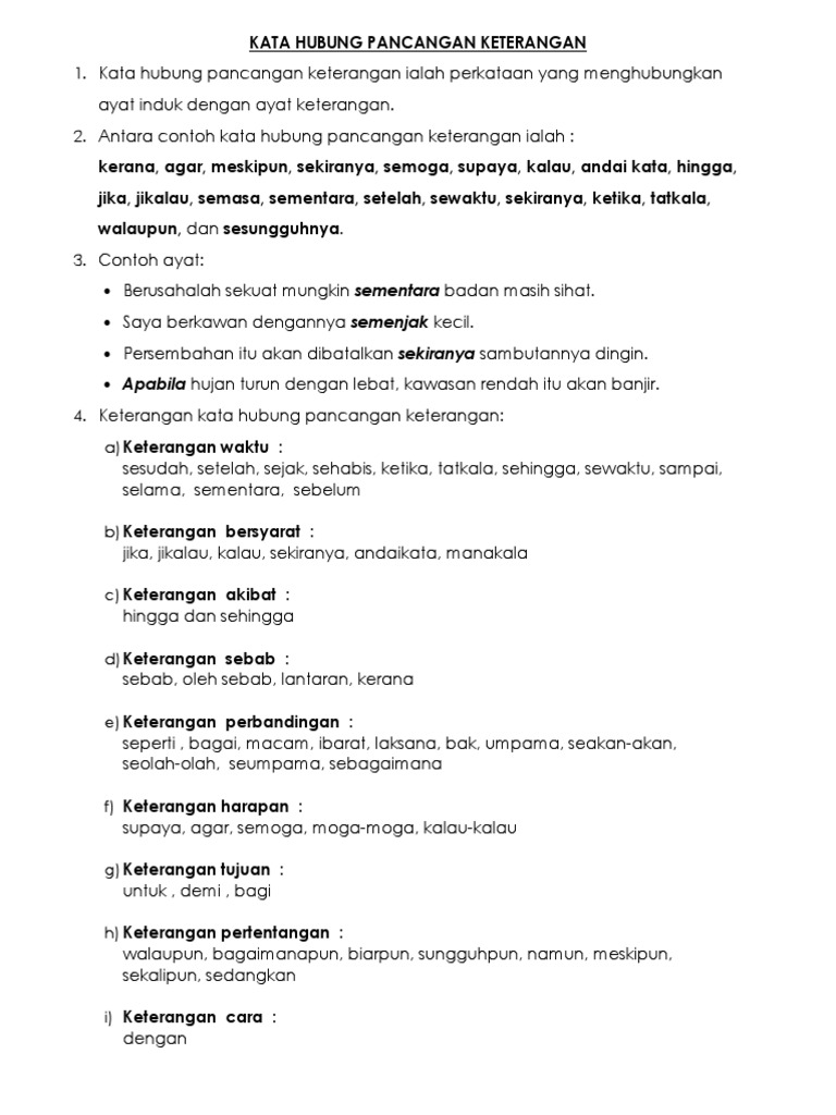 Kata Hubung Pancangan