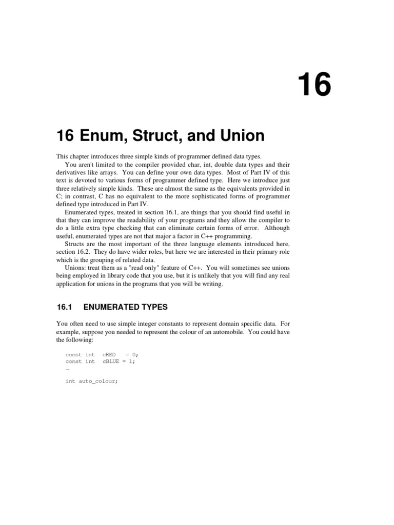 16 Enum, Struct, and Union | PDF | Data Type | Variable (Computer Science)