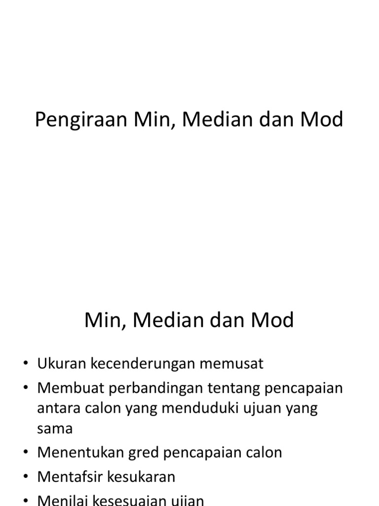Perbezaan Antara Purata Median Dan Mod Matematik 2021