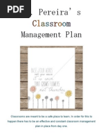 Classroom Management Plan