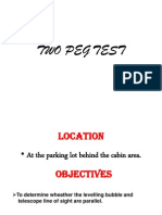 Two Peg Test Location and Objectives