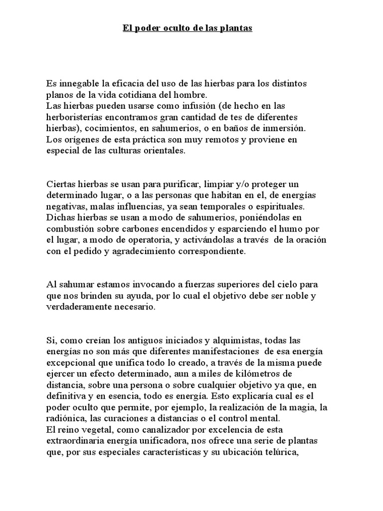 El Poder Oculto de Las Plantas | PDF | Oración | Alma