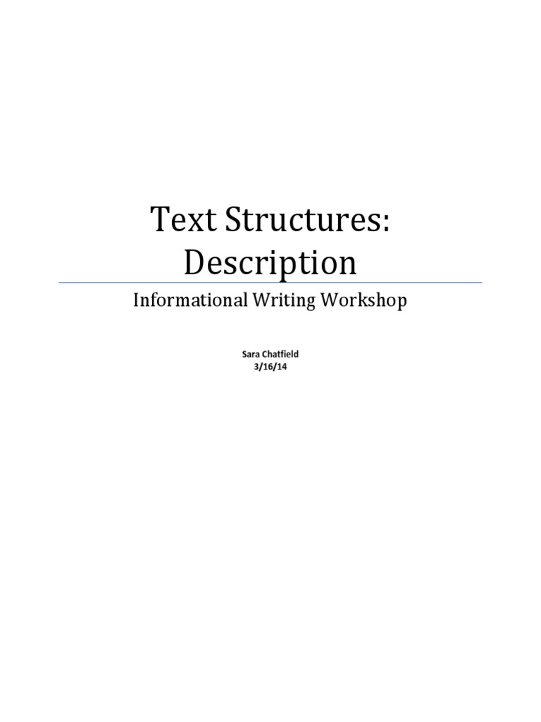 lesson 8descriptive text structure Information Educational Assessment