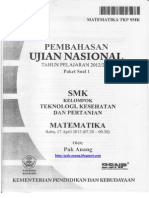 Pembahasan Soal UN Matematika SMK TKP 2013 Paket 1