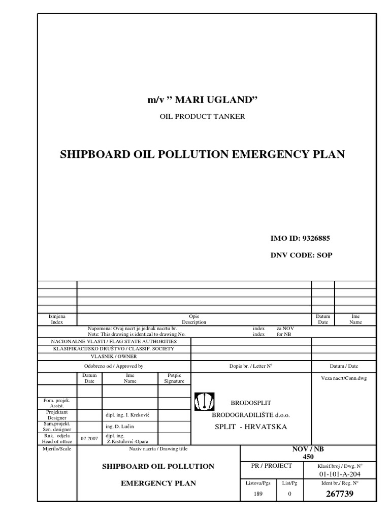 Ship SOPEP Ships Oil Spill