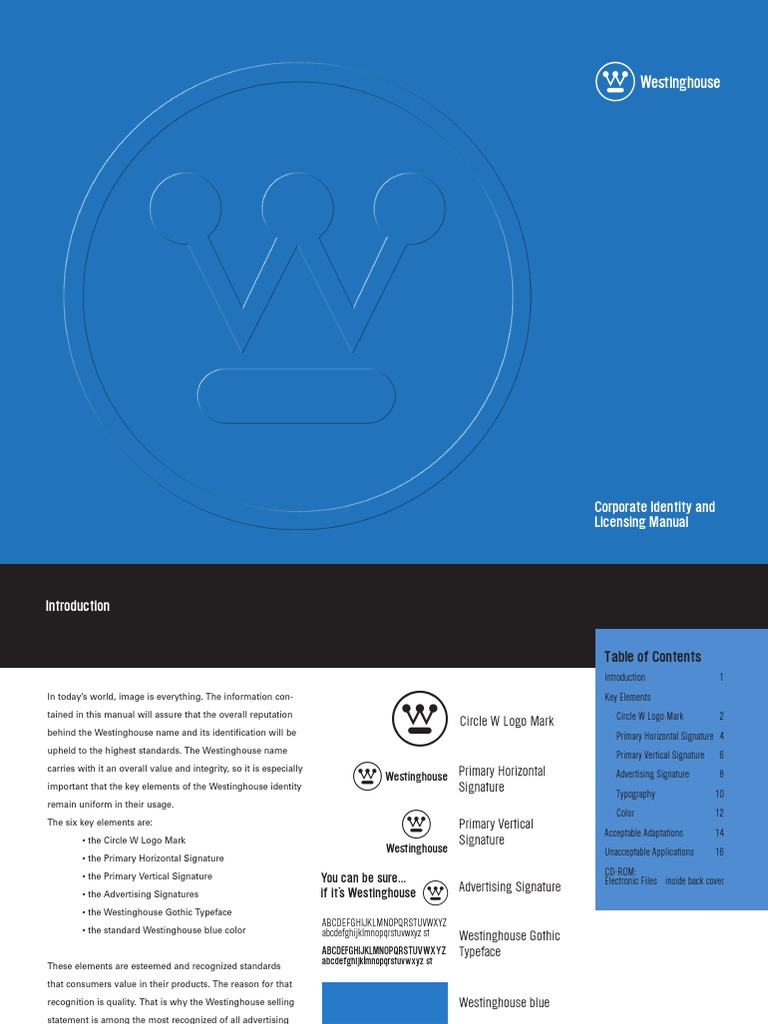 Westinghouse Brand Guidelines PDF Typefaces Typography