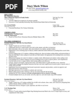 Stacy Wilson Resume Without Address