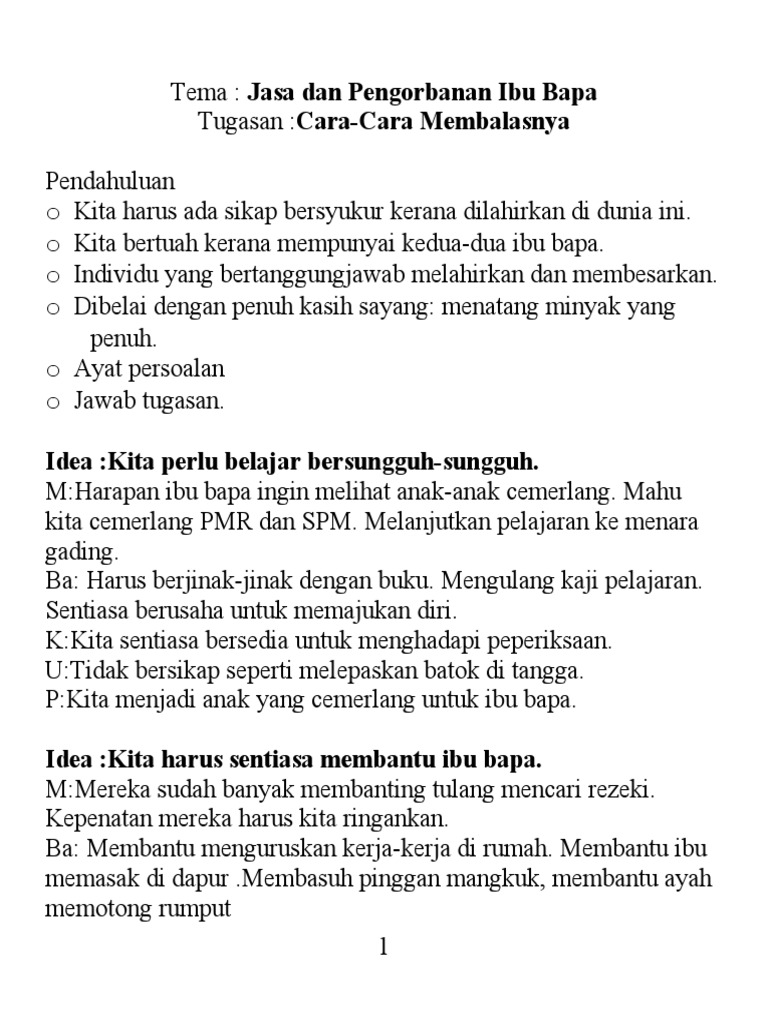 Jasa Ibu Bapa Pdf