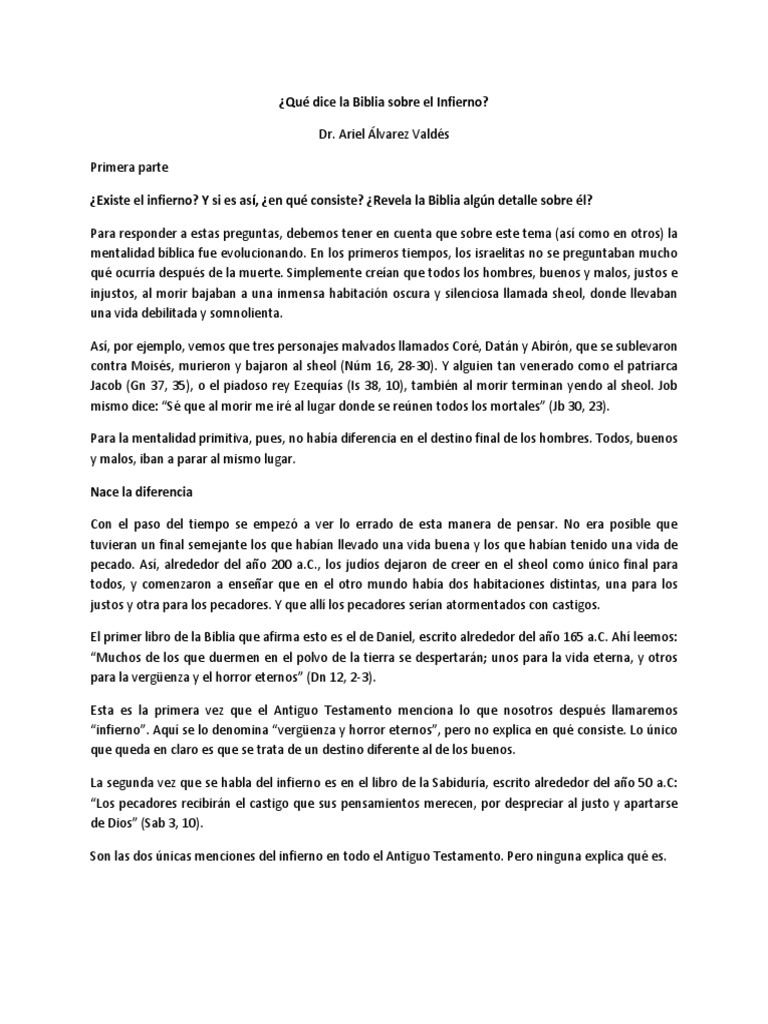 Que Dice La Biblia Sobre El Infierno | PDF | Infierno | Resurrección