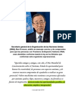 Secretario General de La Organización de Las Naciones Unidas (ONU)