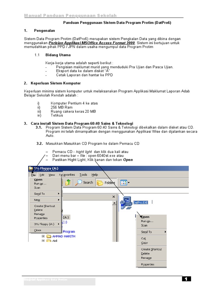 Panduan Sistem Data Program Protim | PDF
