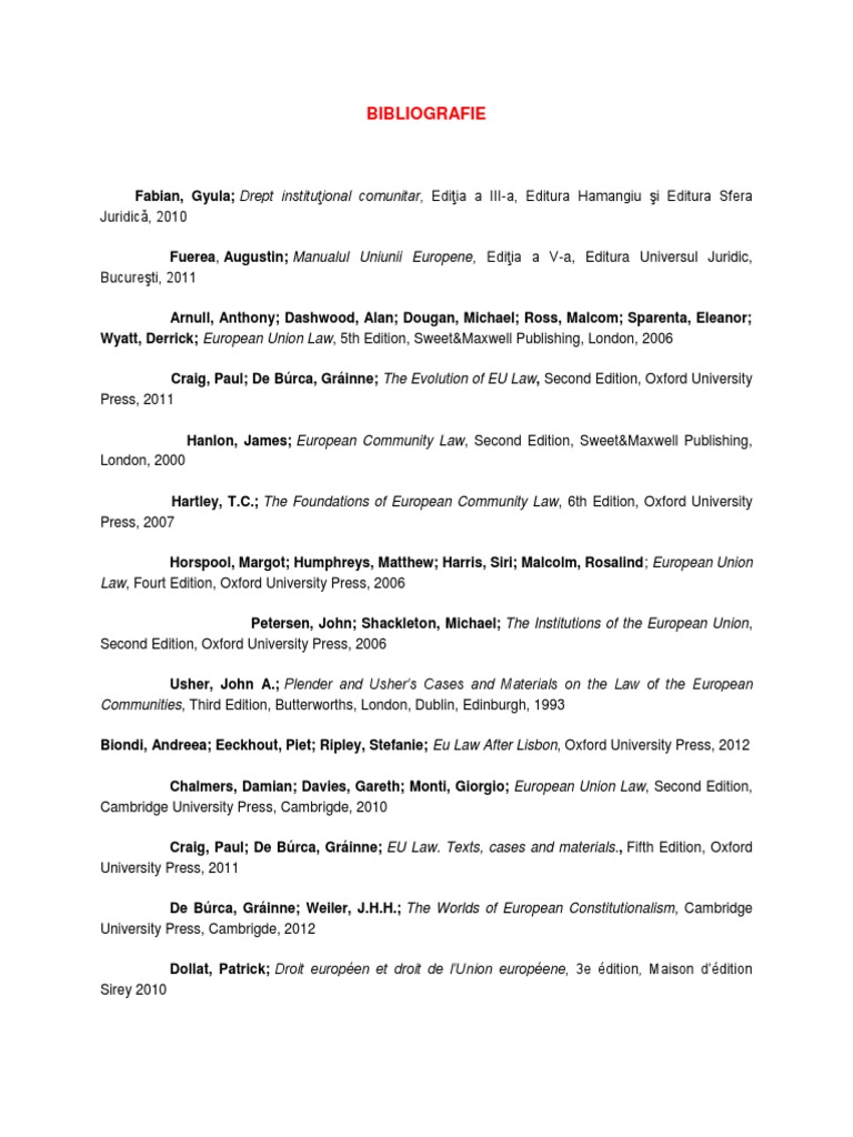 Craig De Burca Eu Law 5th Edition