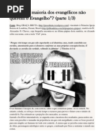 POR QUE A MAIORIA DOS EVANGÉLICOS NÃO QUEREREM O EVANGELHO