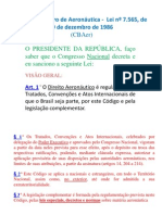 CÓDIGO BRASILEIRO DE AERONÁUTICA (CBAer)