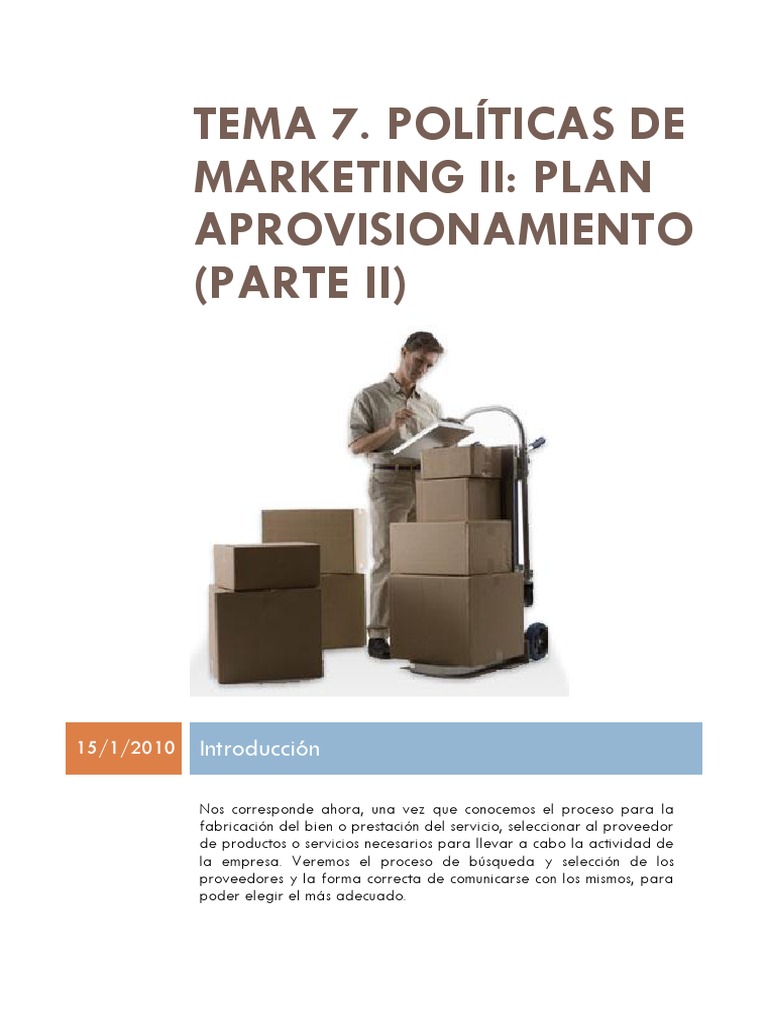 Tema 07 02 Plan de Aprovisionamiento | PDF