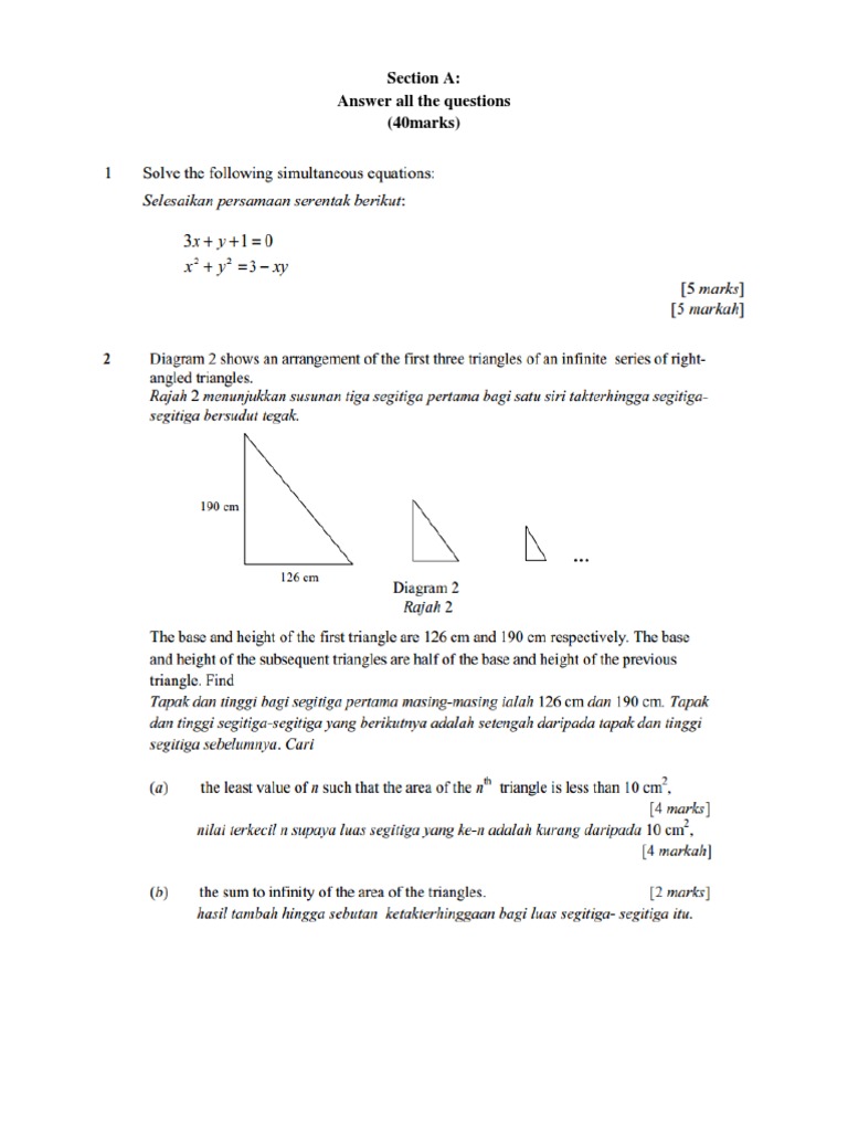 Math Exam Questions | PDF