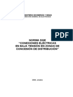 Norma DGE Conexiones Eléctricas en Baja Tensíon en Zonas de Concesíon de Distribucíon-2004